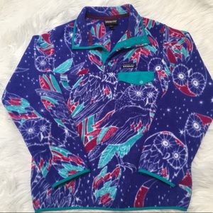 NWOT Patagonia Synchilla Fleece Pullover Owl Print
